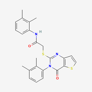 molecular formula C24H23N3O2S2 B2397939 N-(2,3-dimethylphenyl)-2-{[3-(2,3-dimethylphenyl)-4-oxo-3,4-dihydrothieno[3,2-d]pyrimidin-2-yl]sulfanyl}acetamide CAS No. 1291852-73-7