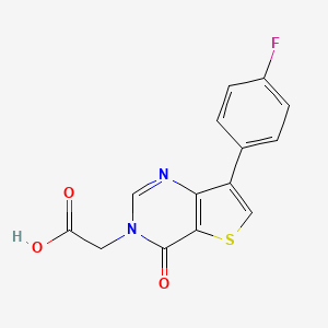 molecular formula C14H9FN2O3S B2397940 [7-(4-fluorophenyl)-4-oxothieno[3,2-d]pyrimidin-3(4H)-yl]acetic acid CAS No. 1779132-36-3