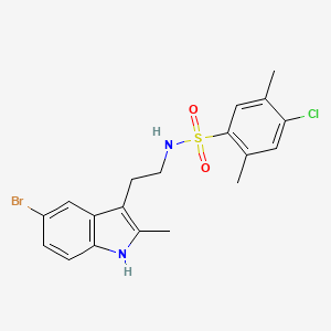molecular formula C19H20BrClN2O2S B2397950 N-[2-(5-Bromo-2-methyl-1H-indol-3-yl)ethyl]-4-chloro-2,5-dimethylbenzenesulfonamide CAS No. 2361756-57-0