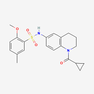 molecular formula C21H24N2O4S B2397952 N-[1-(cyclopropanecarbonyl)-3,4-dihydro-2H-quinolin-6-yl]-2-methoxy-5-methylbenzenesulfonamide CAS No. 946318-86-1
