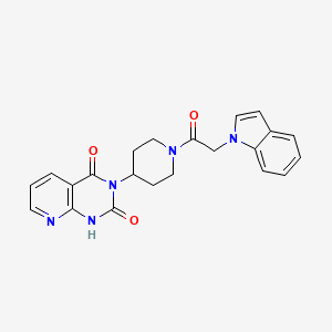 3-(1-(2-(1H-indol-1-yl)acetyl)piperidin-4-yl)pyrido[2,3-d]pyrimidine-2,4(1H,3H)-dione