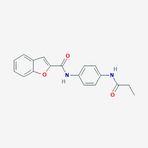molecular formula C18H16N2O3 B239796 N-[4-(propanoylamino)phenyl]-1-benzofuran-2-carboxamide 