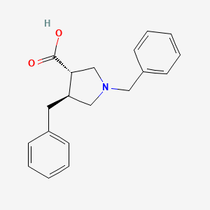 molecular formula C19H21NO2 B2397962 1,4-Bis(phenylmethyl)-trans-3-pyrrolidinecarboxylic acid CAS No. 895239-61-9