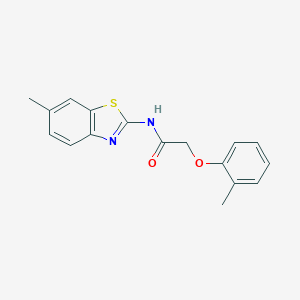 molecular formula C17H16N2O2S B239797 N-(6-methyl-1,3-benzothiazol-2-yl)-2-(2-methylphenoxy)acetamide 