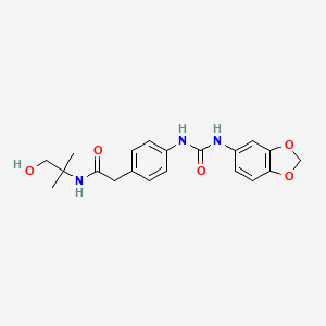 molecular formula C20H23N3O5 B2397975 2-(4-(3-(benzo[d][1,3]dioxol-5-yl)ureido)phenyl)-N-(1-hydroxy-2-methylpropan-2-yl)acetamide CAS No. 1235279-89-6