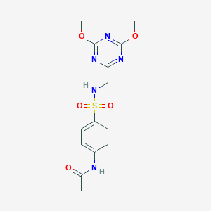 N-(4-(N-((4,6-dimethoxy-1,3,5-triazin-2-yl)methyl)sulfamoyl)phenyl)acetamide