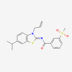 molecular formula C21H22N2O3S2 B2397978 (Z)-N-(3-allyl-6-isopropylbenzo[d]thiazol-2(3H)-ylidene)-3-(methylsulfonyl)benzamide CAS No. 898425-46-2