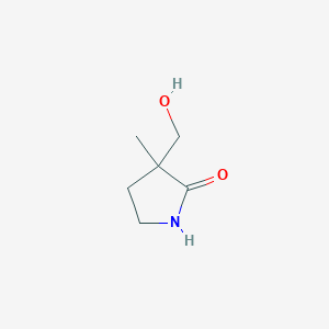 molecular formula C6H11NO2 B2397979 3-(Hydroxymethyl)-3-methylpyrrolidin-2-one CAS No. 1781900-40-0