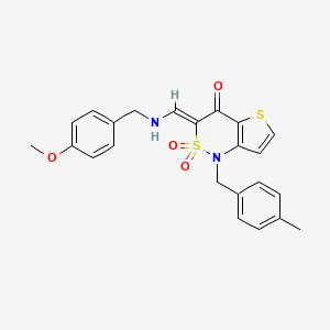 molecular formula C23H22N2O4S2 B2397980 (Z)-3-(((4-甲氧基苄基)氨基)亚甲基)-1-(4-甲基苄基)-1H-噻吩[3,2-c][1,2]噻嗪-4(3H)-酮 2,2-二氧化物 CAS No. 894675-78-6