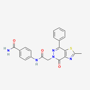 4-(2-(2-methyl-4-oxo-7-phenylthiazolo[4,5-d]pyridazin-5(4H)-yl)acetamido)benzamide