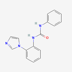 molecular formula C16H14N4O B2398001 N-[2-(1H-咪唑-1-基)苯基]-N'-苯基脲 CAS No. 68008-13-9