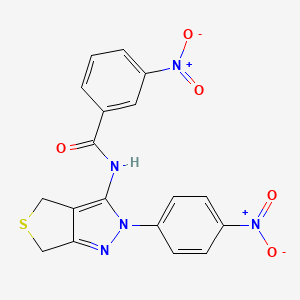 3-nitro-N-[2-(4-nitrophenyl)-4,6-dihydrothieno[3,4-c]pyrazol-3-yl]benzamide