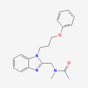 molecular formula C20H23N3O2 B2398004 N-methyl-N-{[1-(3-phenoxypropyl)benzimidazol-2-yl]methyl}acetamide CAS No. 915934-74-6