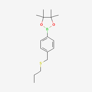 molecular formula C16H25BO2S B2398008 4-(S-丙基硫代甲基)苯基硼酸, 二缩甲苯基酯 CAS No. 2246858-23-9