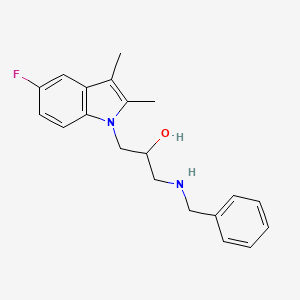 molecular formula C20H23FN2O B2398023 1-(benzylamino)-3-(5-fluoro-2,3-dimethyl-1H-indol-1-yl)propan-2-ol CAS No. 942872-59-5