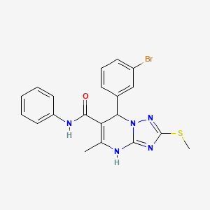 molecular formula C20H18BrN5OS B2398033 7-(3-溴苯基)-5-甲基-2-(甲硫基)-N-苯基-4,7-二氢-[1,2,4]三唑并[1,5-a]嘧啶-6-甲酰胺 CAS No. 900334-29-4
