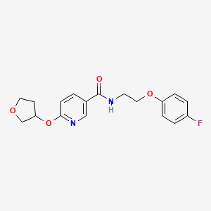 molecular formula C18H19FN2O4 B2398034 N-(2-(4-fluorophenoxy)ethyl)-6-((tetrahydrofuran-3-yl)oxy)nicotinamide CAS No. 2034526-63-9