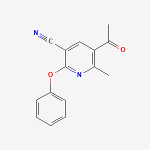 molecular formula C15H12N2O2 B2398039 5-Acetyl-6-methyl-2-phenoxynicotinonitrile CAS No. 303146-49-8
