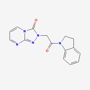 molecular formula C15H13N5O2 B2398042 2-(2-(indolin-1-yl)-2-oxoethyl)-[1,2,4]triazolo[4,3-a]pyrimidin-3(2H)-one CAS No. 1327502-38-4