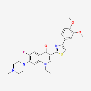 3-[4-(3,4-Dimethoxyphenyl)-1,3-thiazol-2-yl]-1-ethyl-6-fluoro-7-(4-methylpiperazin-1-yl)quinolin-4-one