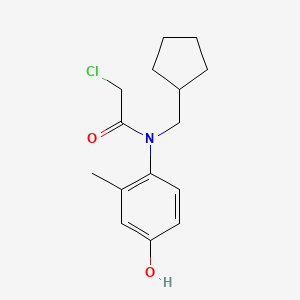 molecular formula C15H20ClNO2 B2398051 2-Chloro-N-(cyclopentylmethyl)-N-(4-hydroxy-2-methylphenyl)acetamide CAS No. 1397188-44-1