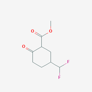 molecular formula C9H12F2O3 B2398053 Methyl 5-(difluoromethyl)-2-oxocyclohexane-1-carboxylate CAS No. 2298137-66-1
