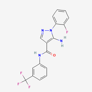 molecular formula C17H12F4N4O B2398058 5-氨基-1-(2-氟苯基)-N-[3-(三氟甲基)苯基]-1H-吡唑-4-甲酰胺 CAS No. 955964-66-6