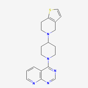 molecular formula C19H21N5S B2398060 5-(1-Pyrido[2,3-d]pyrimidin-4-ylpiperidin-4-yl)-6,7-dihydro-4H-thieno[3,2-c]pyridine CAS No. 2379987-56-9