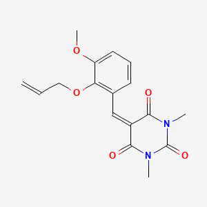 molecular formula C17H18N2O5 B2398062 5-{[2-(allyloxy)-3-methoxyphenyl]methylene}-1,3-dimethyl-2,4,6(1H,3H,5H)-pyrimidinetrione CAS No. 338794-85-7