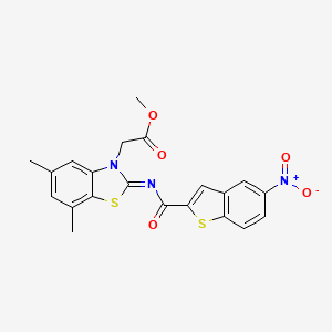 (Z)-methyl 2-(5,7-dimethyl-2-((5-nitrobenzo[b]thiophene-2-carbonyl)imino)benzo[d]thiazol-3(2H)-yl)acetate