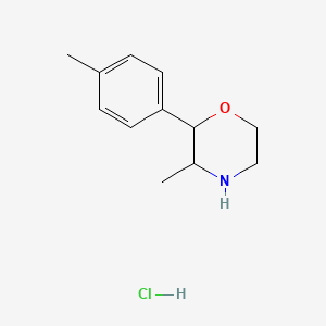 molecular formula C12H18ClNO B2398069 3-Methyl-2-(4-methylphenyl)morpholine hydrochloride CAS No. 1496165-49-1