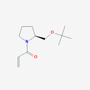 molecular formula C12H21NO2 B2398080 1-[(2S)-2-[(2-Methylpropan-2-yl)oxymethyl]pyrrolidin-1-yl]prop-2-en-1-one CAS No. 2361608-43-5