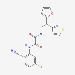 molecular formula C19H14ClN3O3S B2398083 N'-(5-chloro-2-cyanophenyl)-N-[2-(furan-2-yl)-2-(thiophen-3-yl)ethyl]ethanediamide CAS No. 2097921-16-7