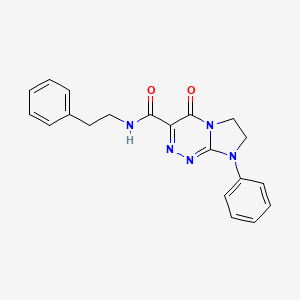 molecular formula C20H19N5O2 B2398089 4-氧代-N-苯乙基-8-苯基-4,6,7,8-四氢咪唑并[2,1-c][1,2,4]三嗪-3-甲酰胺 CAS No. 946360-21-0