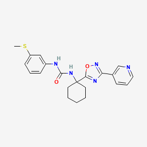 molecular formula C21H23N5O2S B2398090 1-(3-(甲硫基)苯基)-3-(1-(3-(吡啶-3-基)-1,2,4-恶二唑-5-基)环己基)脲 CAS No. 1396674-57-9