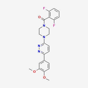 molecular formula C23H22F2N4O3 B2398101 (2,6-二氟苯基)(4-(6-(3,4-二甲氧基苯基)哒嗪-3-基)哌嗪-1-基)甲酮 CAS No. 1021035-48-2