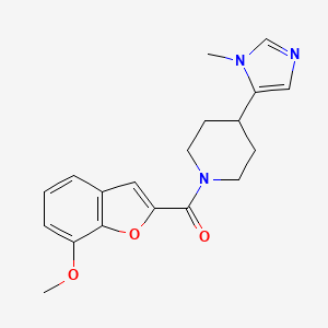 molecular formula C19H21N3O3 B2398104 (7-Methoxy-1-benzofuran-2-yl)-[4-(3-methylimidazol-4-yl)piperidin-1-yl]methanone CAS No. 2320468-36-6