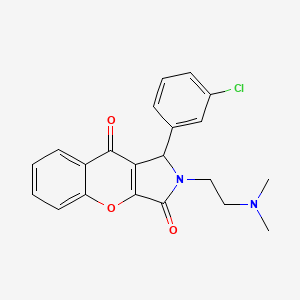molecular formula C21H19ClN2O3 B2398106 1-(3-Chlorophenyl)-2-(2-(dimethylamino)ethyl)-1,2-dihydrochromeno[2,3-c]pyrrole-3,9-dione CAS No. 631866-66-5