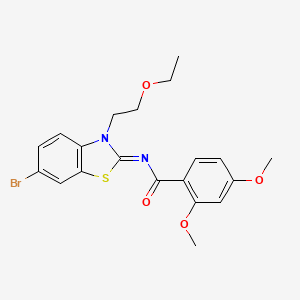 molecular formula C20H21BrN2O4S B2398107 (Z)-N-(6-bromo-3-(2-ethoxyethyl)benzo[d]thiazol-2(3H)-ylidene)-2,4-dimethoxybenzamide CAS No. 865162-64-7