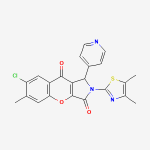 molecular formula C22H16ClN3O3S B2398123 7-氯-2-(4,5-二甲基噻唑-2-基)-6-甲基-1-(吡啶-4-基)-1,2-二氢色烯并[2,3-c]吡咯-3,9-二酮 CAS No. 886165-50-0