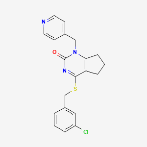 molecular formula C20H18ClN3OS B2398126 4-((3-chlorobenzyl)thio)-1-(pyridin-4-ylmethyl)-6,7-dihydro-1H-cyclopenta[d]pyrimidin-2(5H)-one CAS No. 900000-43-3