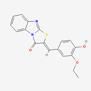 molecular formula C18H14N2O3S B2398129 (Z)-2-(3-ethoxy-4-hydroxybenzylidene)benzo[4,5]imidazo[2,1-b]thiazol-3(2H)-one CAS No. 1622998-01-9