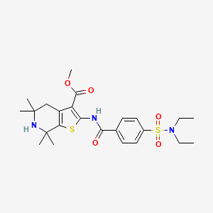 molecular formula C24H33N3O5S2 B2398130 methyl 2-(4-(N,N-diethylsulfamoyl)benzamido)-5,5,7,7-tetramethyl-4,5,6,7-tetrahydrothieno[2,3-c]pyridine-3-carboxylate CAS No. 449782-47-2