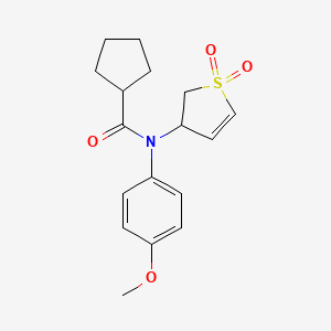 molecular formula C17H21NO4S B2398133 N-(1,1-二氧化-2,3-二氢噻吩-3-基)-N-(4-甲氧基苯基)环戊烷甲酰胺 CAS No. 863022-68-8