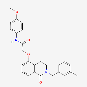molecular formula C26H26N2O4 B2398138 N-(4-甲氧基苯基)-2-[[2-[(3-甲基苯基)甲基]-1-氧代-3,4-二氢异喹啉-5-基]氧基]乙酰胺 CAS No. 850907-50-5