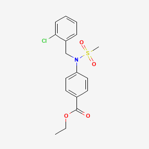 molecular formula C17H18ClNO4S B2398143 Ethyl 4-[(2-chlorobenzyl)(methylsulfonyl)amino]benzoate CAS No. 592472-65-6