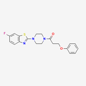 molecular formula C20H20FN3O2S B2398145 1-[4-(6-氟-1,3-苯并噻唑-2-基)哌嗪-1-基]-3-苯氧基丙酮 CAS No. 897472-71-8