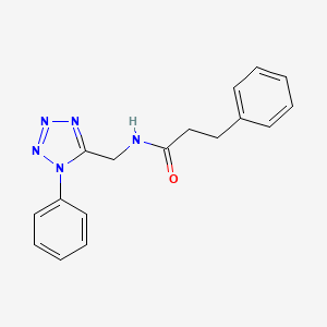 3-phenyl-N-((1-phenyl-1H-tetrazol-5-yl)methyl)propanamide