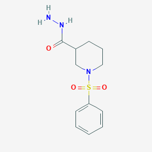 molecular formula C12H17N3O3S B2398168 1-(Phenylsulfonyl)piperidine-3-carbohydrazide CAS No. 494825-75-1