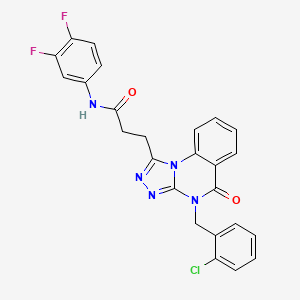 3-[4-(2-chlorobenzyl)-5-oxo-4,5-dihydro[1,2,4]triazolo[4,3-a]quinazolin-1-yl]-N-(3,4-difluorophenyl)propanamide